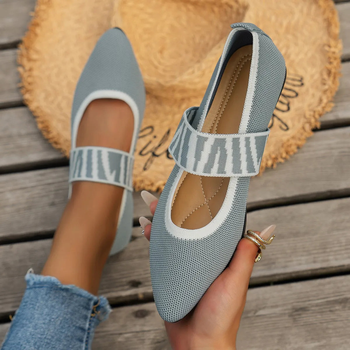 Women’s Pointed Toe Ballet Flats – Comfortable Strap Loafers for Casual, Office & Everyday Wear