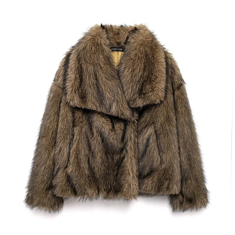 Faux Fur Jacket | Cropped Winter Coat Women