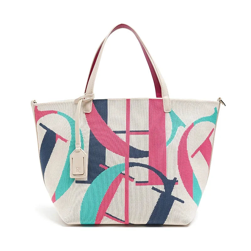 Abstract Print Canvas Tote Bag for Women | Large Capacity Shoulder Handbag | Designer Everyday Shopper Tote | Casual Travel Purse