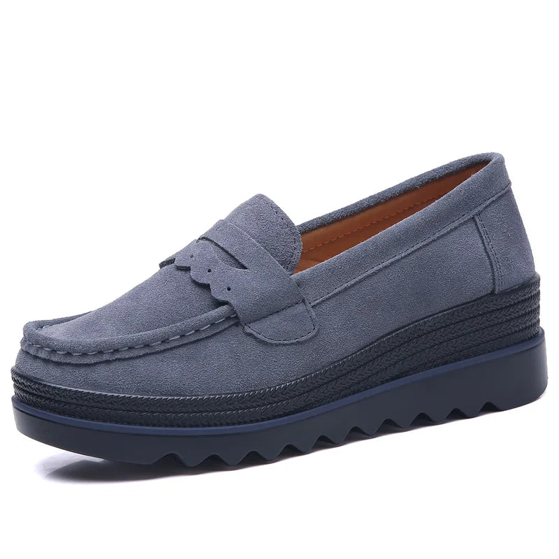 Women’s Platform Penny Loafers – Comfortable Slip-On Walking Shoes for Office, Casual & Everyday Wear