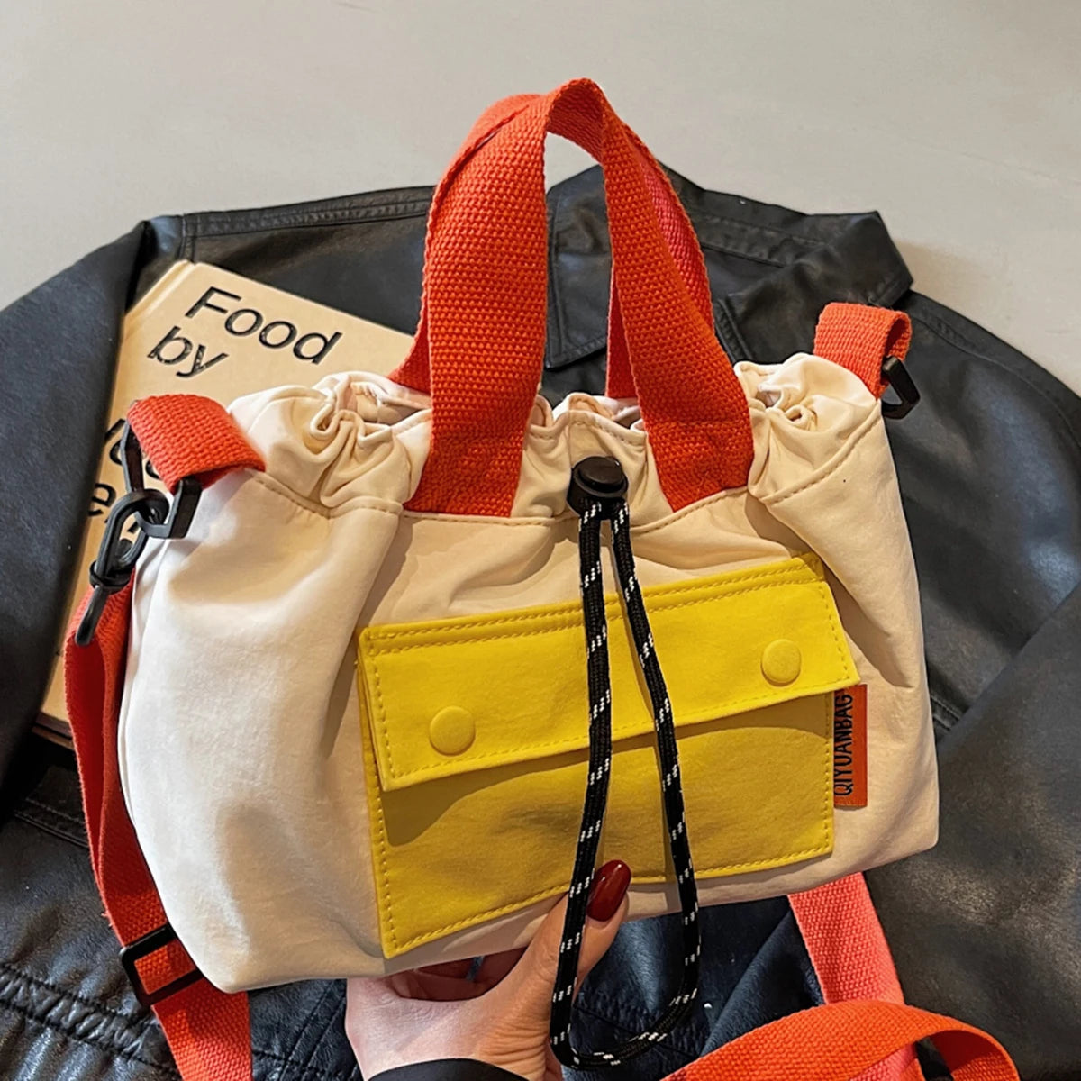 Casual Canvas Crossbody Bag for Women | Trendy Drawstring Shoulder Purse | Lightweight Everyday Travel Handbag
