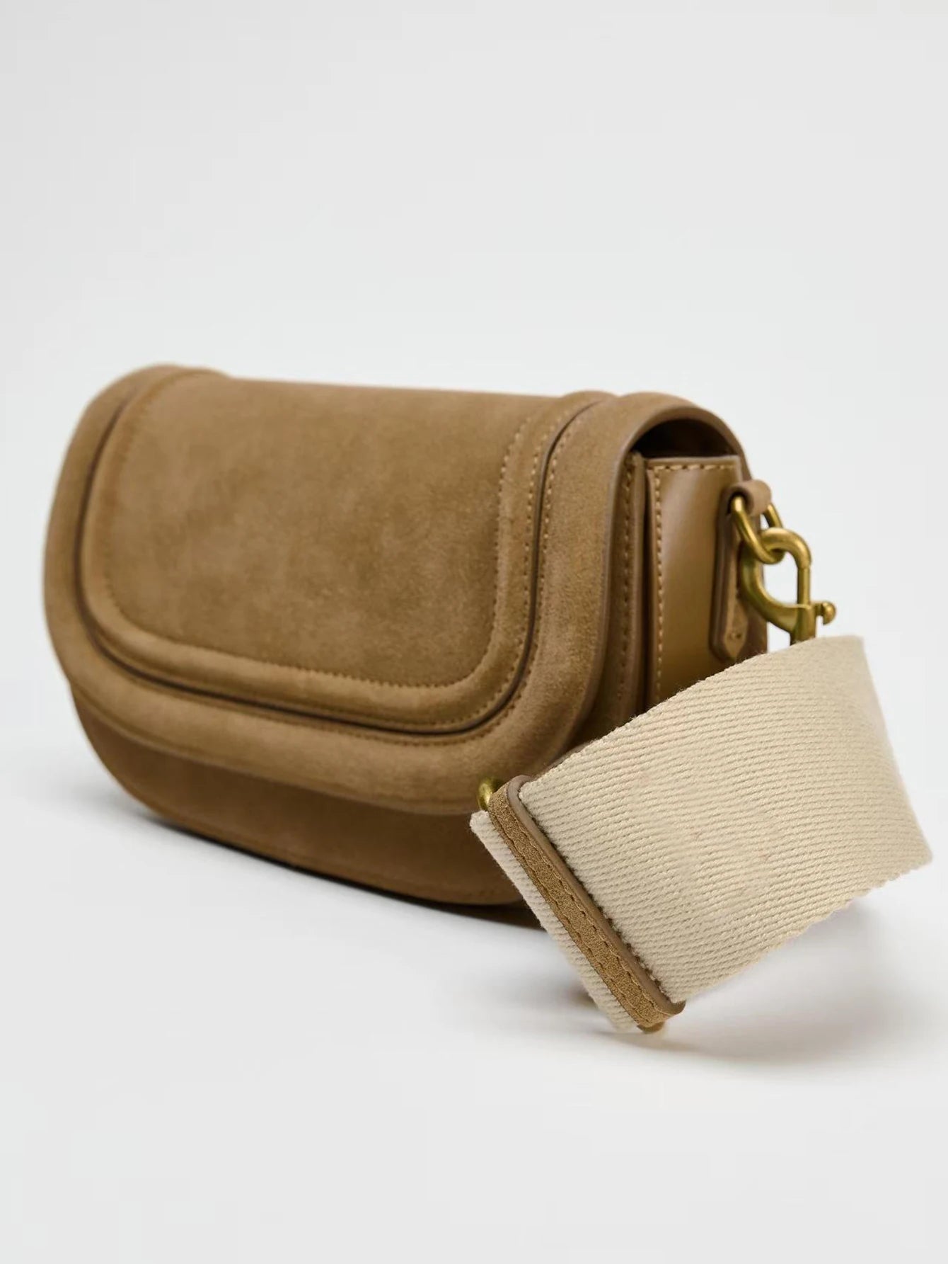 Vintage Suede Crossbody Bag for Women | Casual Flap Shoulder Purse | Minimalist Everyday Sling Handbag | Fashion Travel Bag