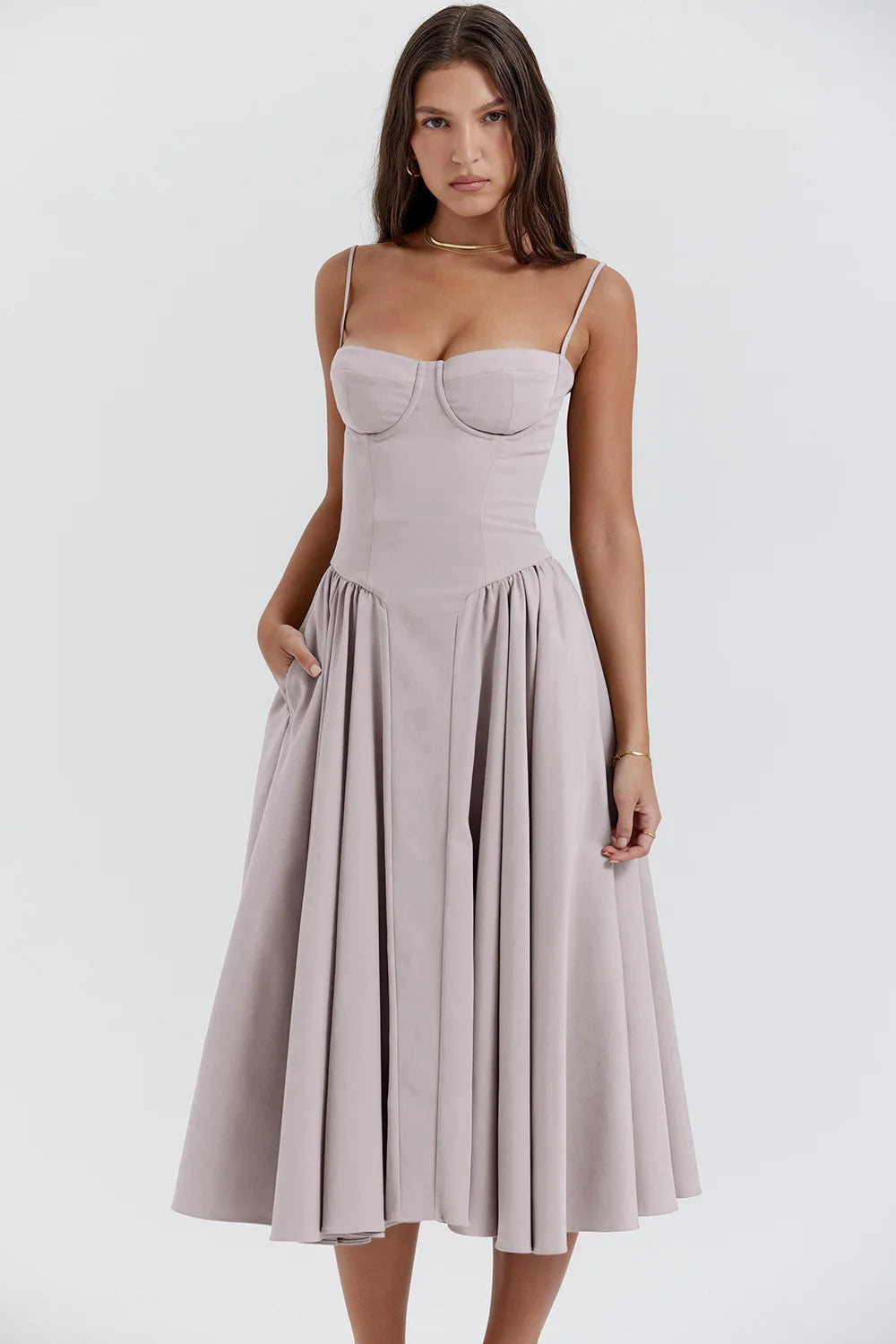 Strap Midi Dress Women | Fit and Flare A Line Casual Summer Dress