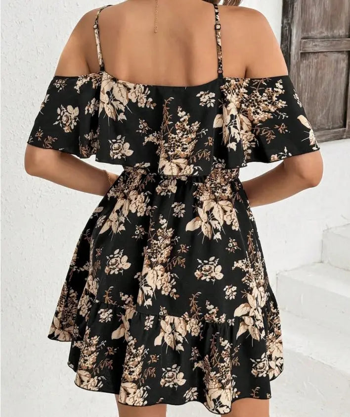 Floral Cold Shoulder Mini Dress | Boho Summer Dress
