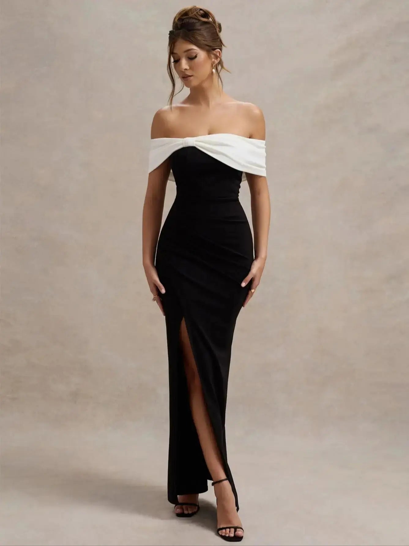 Off Shoulder Bodycon Maxi Dress Women | High Split Elegant Evening Dress