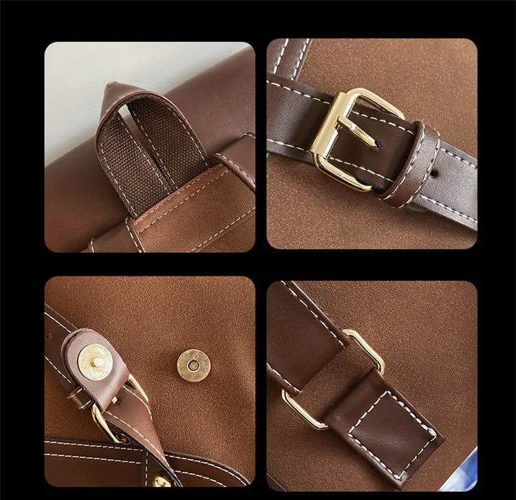 Vintage Messenger Bag for Women | Casual Crossbody Shoulder Handbag | Minimalist Satchel Purse | Everyday Fashion Bag