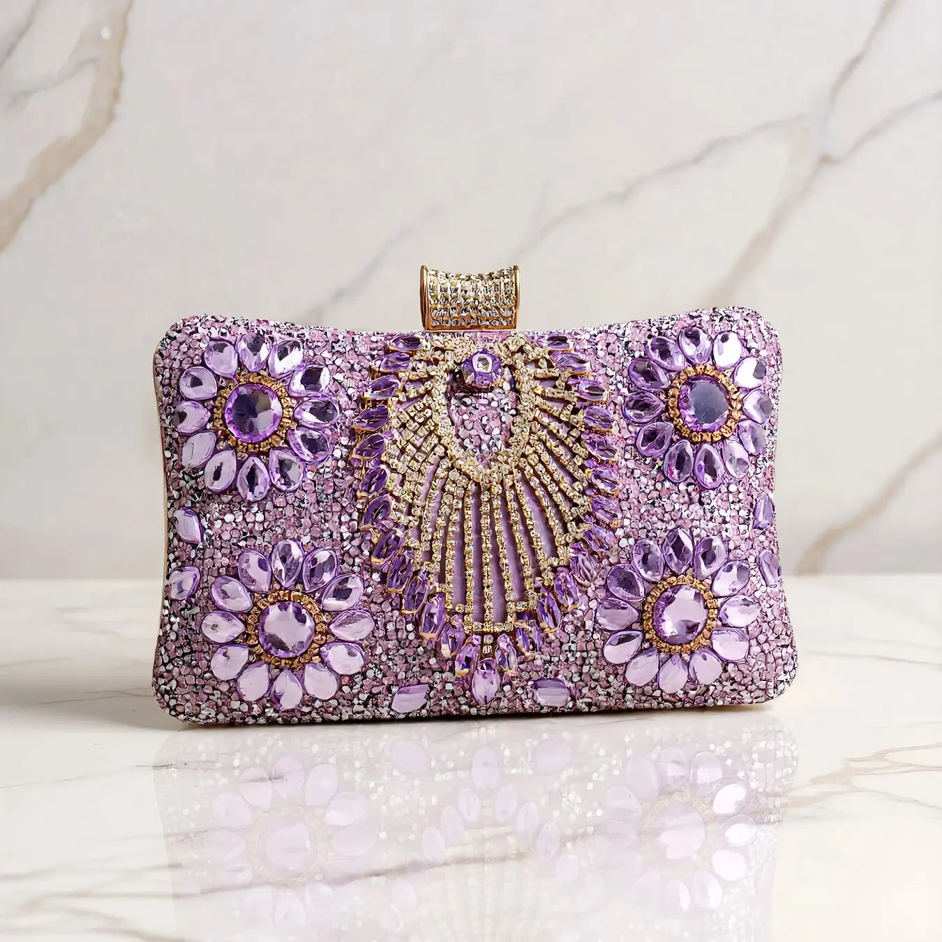 Luxury Rhinestone Evening Clutch for Women | Crystal Wedding Party Handbag | Elegant Designer Cocktail Purse | Glamorous Bridal Clutch