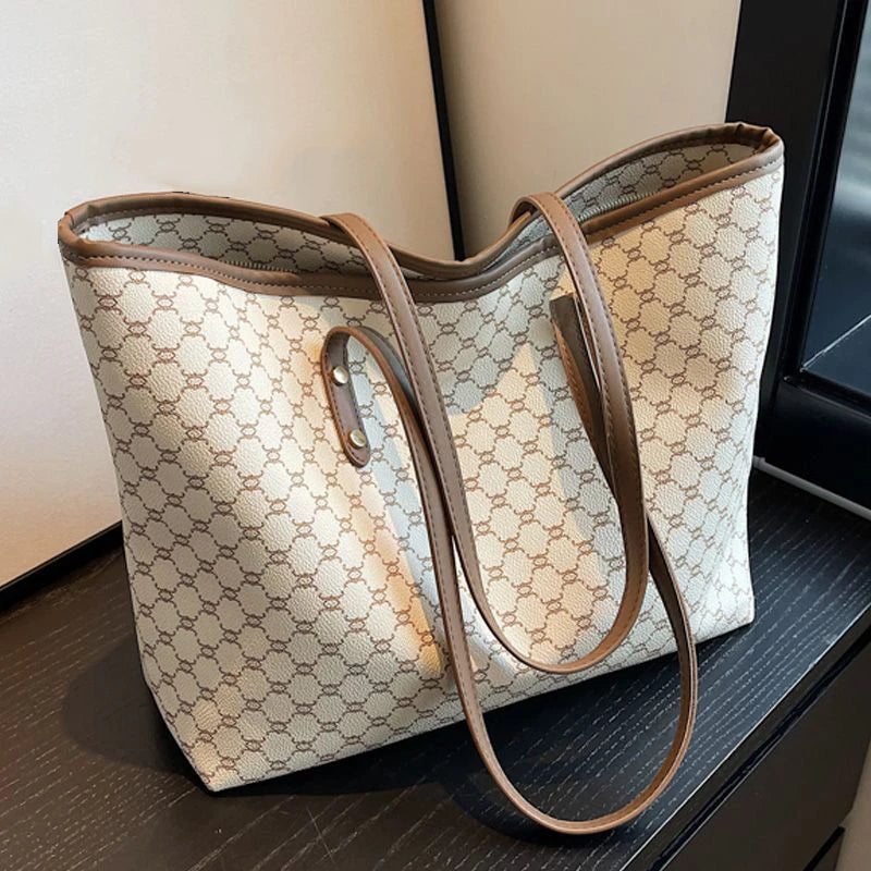 Designer Tote Bag for Women | Large Capacity Shoulder Handbag | Luxury Everyday Shopper Purse | Fashion Travel Office Tote