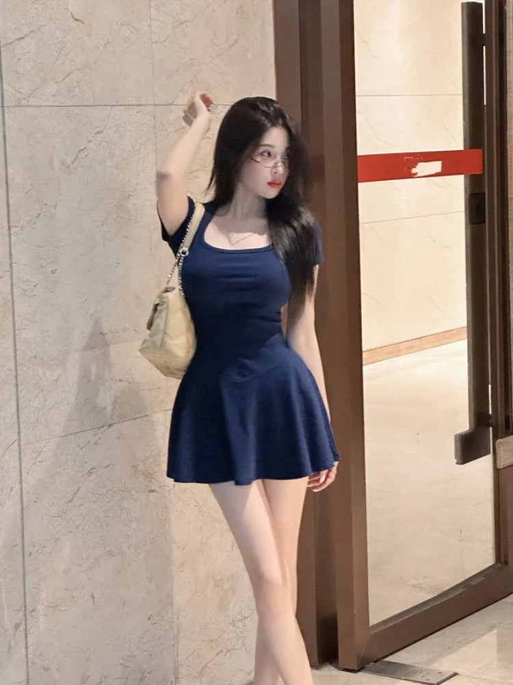 Skater Mini Dress Women | Short Sleeve Fit and Flare Casual Dress