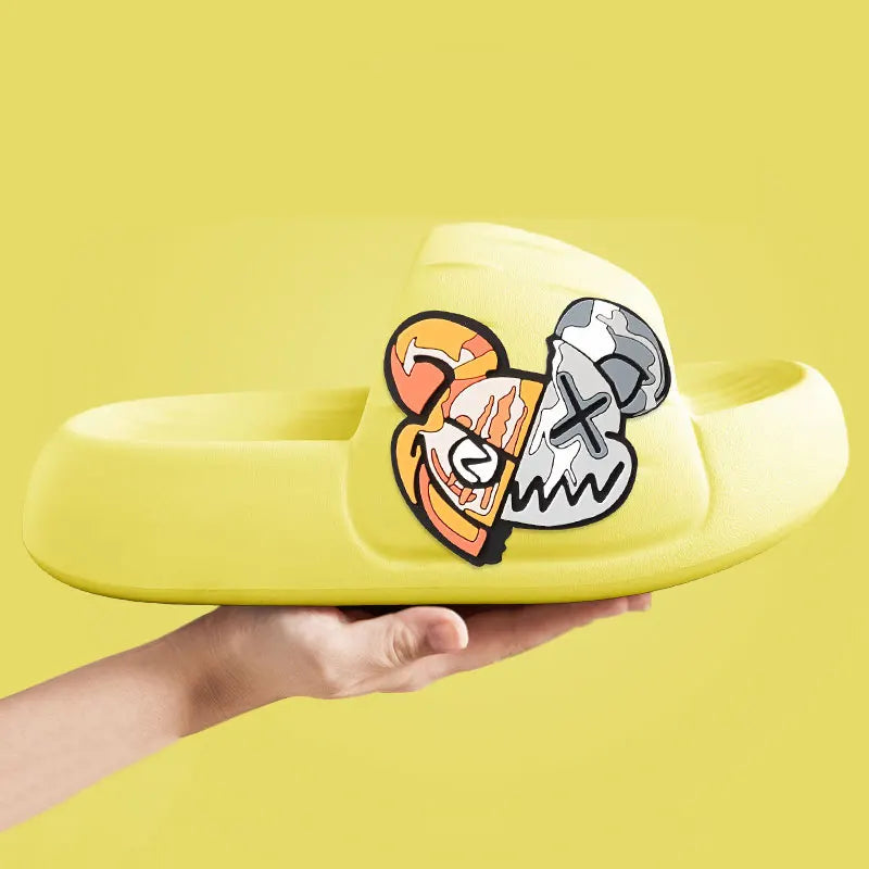 Women’s Graphic Slide Slippers – Casual Cartoon Comfort Slides for Home, Beach & Everyday Wear