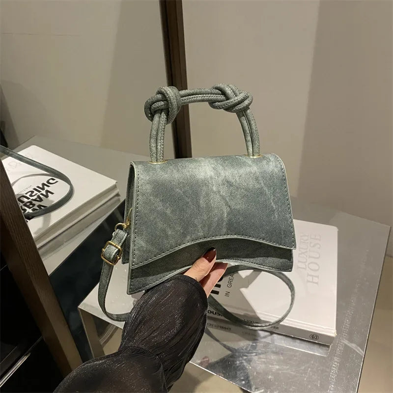 Knot Handle Handbag for Women | Elegant Mini Crossbody Satchel | Modern Top Handle Shoulder Purse