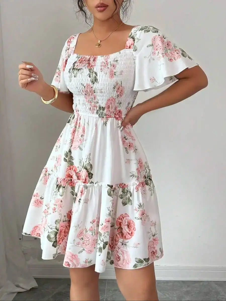 Floral Smocked Mini Dress | Cottagecore Summer Dress