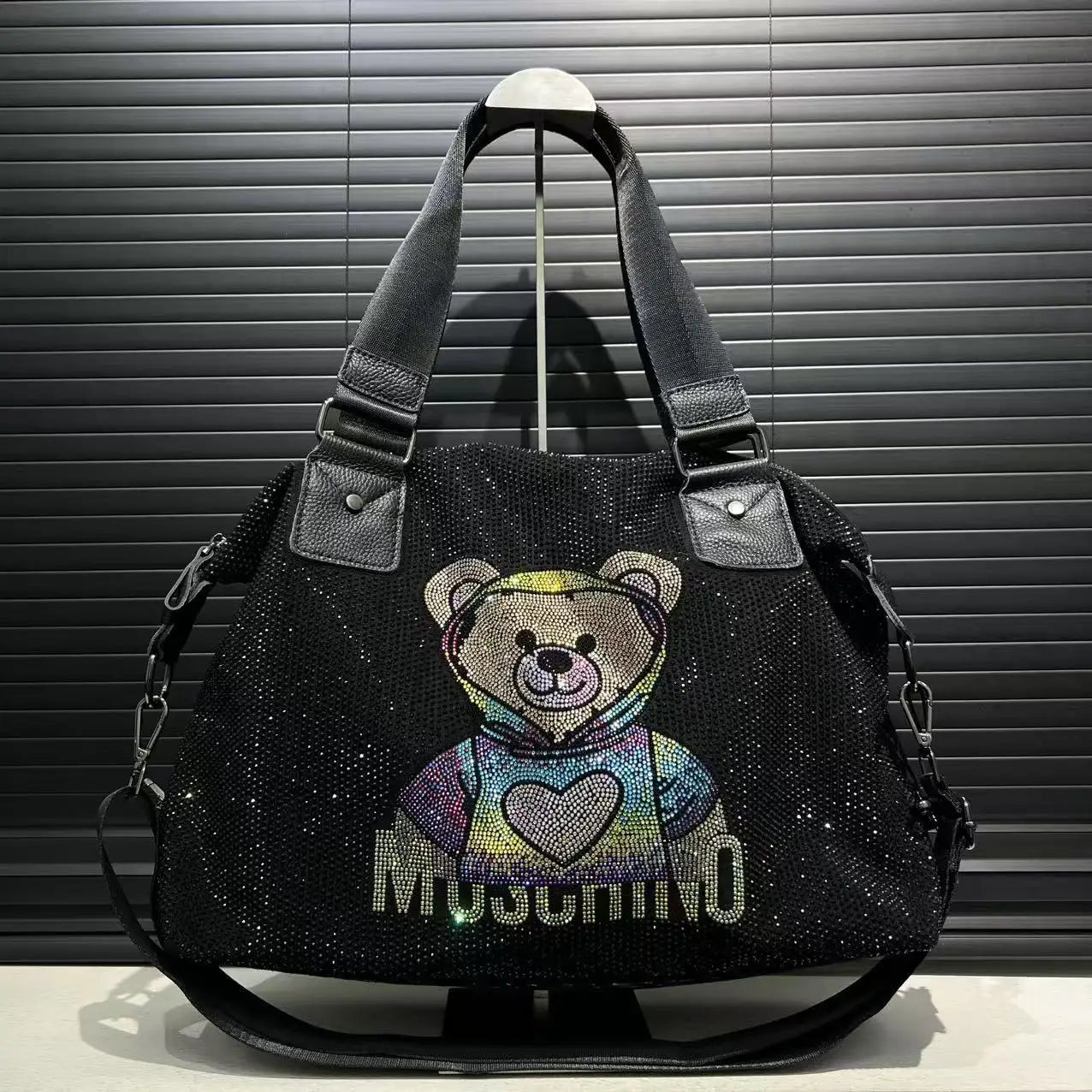 Rhinestone Teddy Bear Tote Bag for Women | Luxury Shoulder Handbag | Large Capacity Designer Purse | Fashion Travel Tote