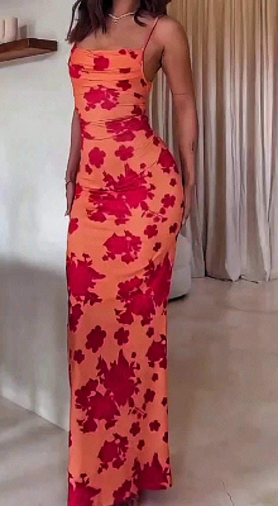 Floral Maxi Dress | Elegant Bodycon Evening Dress