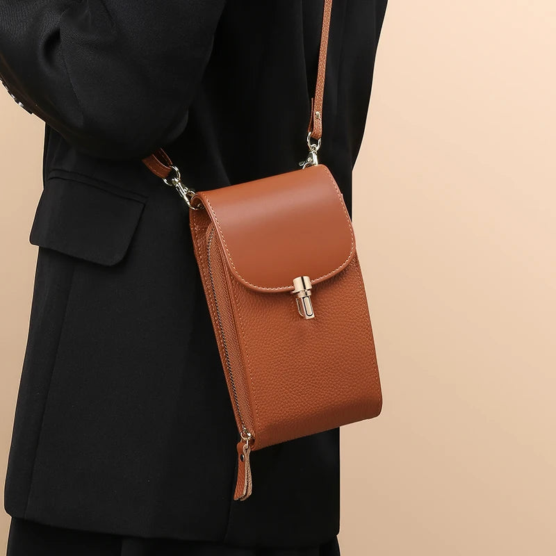 Mini Crossbody Phone Bag for Women | Compact Leather Sling Purse | Casual Shoulder Wallet Bag | Everyday Travel Handbag