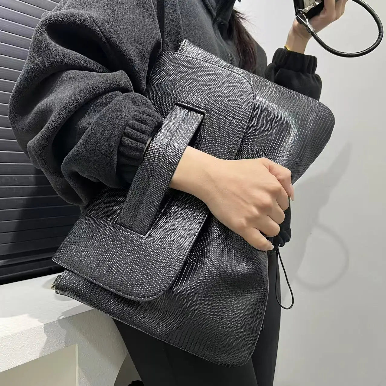 Minimalist Clutch Handbag for Women | Designer Textured Shoulder Bag | Elegant Fashion Purse | Modern Everyday Handbag