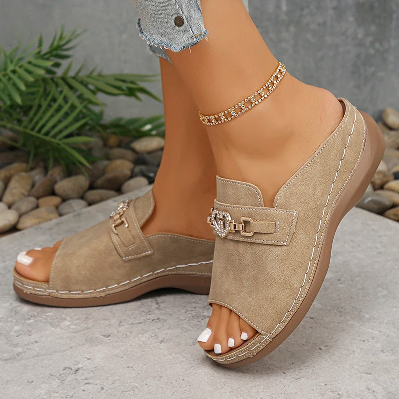Women’s orthopaedic Comfort Mule Sandals – Open Toe Casual Slip-On Slippers for Everyday & Summer Wear