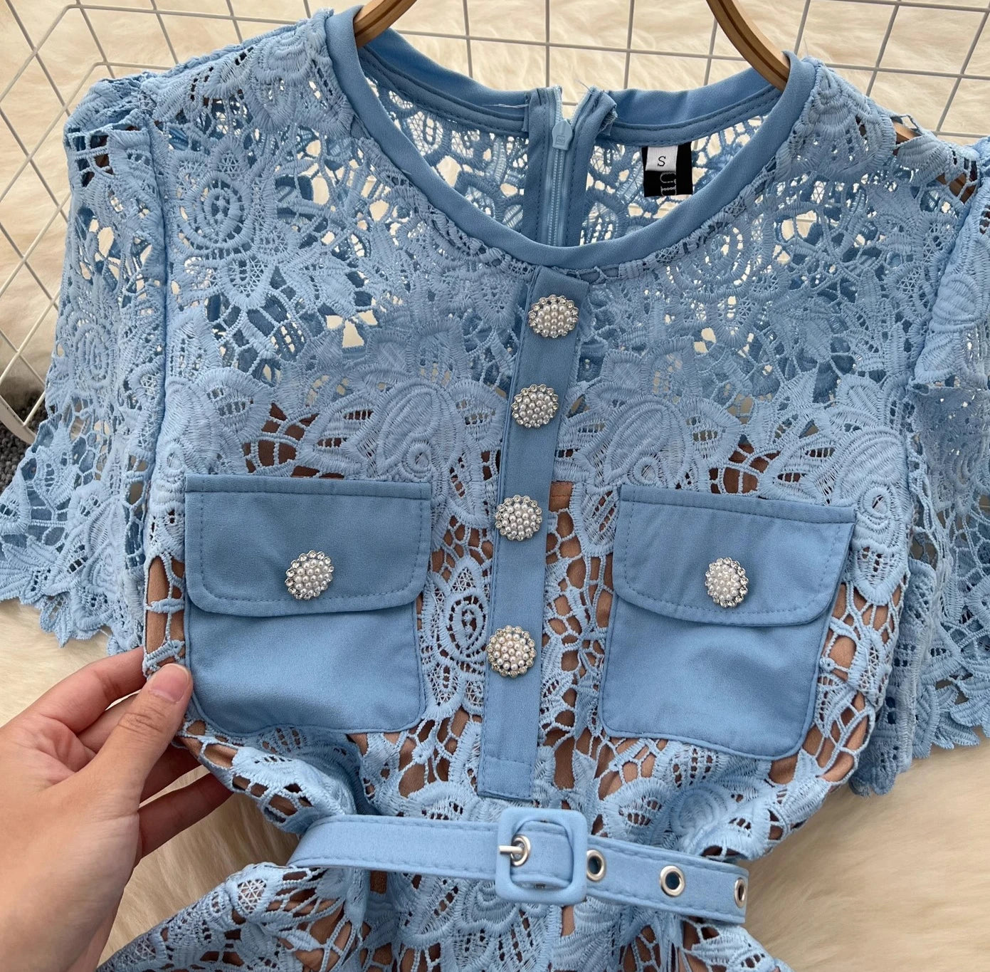 Lace Mini Dress Women | Elegant Short Sleeve Fitted Party Dress