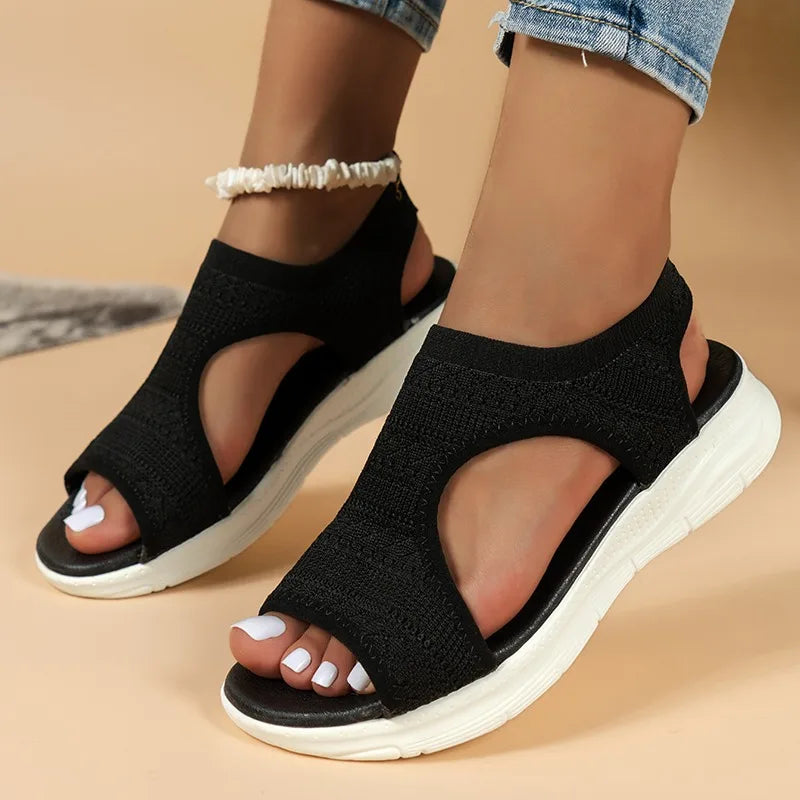Women’s Breathable orthopaedic Knit Sport Sandals – Lightweight Slip-On Walking Sandals for Casual, Travel & Everyday Comfort