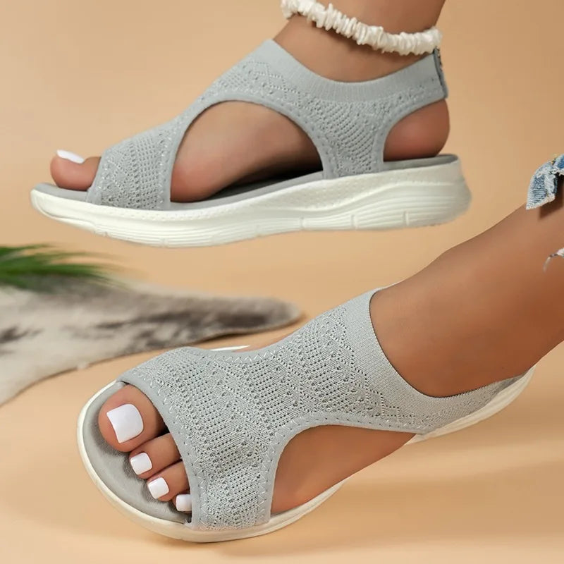 Women’s Breathable orthopaedic Knit Sport Sandals – Lightweight Slip-On Walking Sandals for Casual, Travel & Everyday Comfort