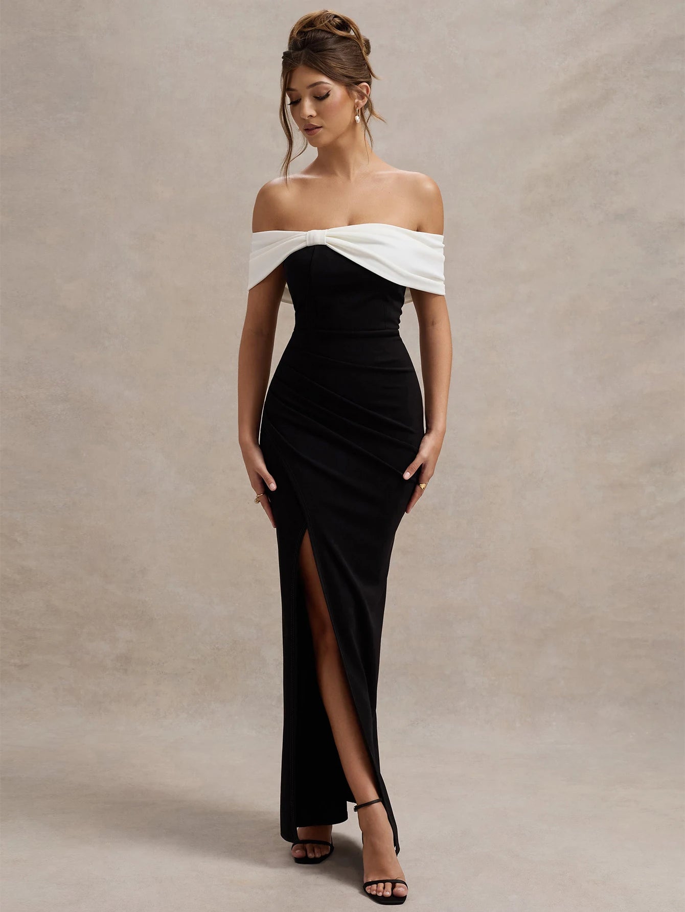 Off Shoulder Bodycon Maxi Dress Women | High Split Elegant Evening Dress