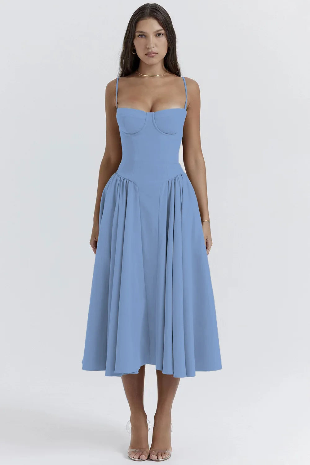 Strap Midi Dress Women | Fit and Flare A Line Casual Summer Dress