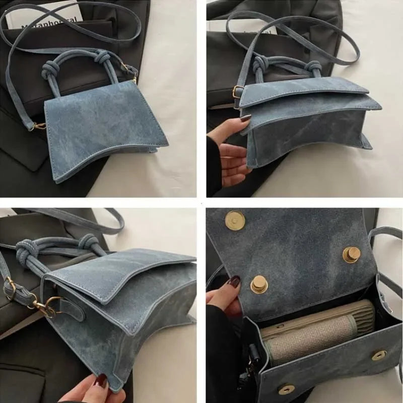 Knot Handle Handbag for Women | Elegant Mini Crossbody Satchel | Modern Top Handle Shoulder Purse