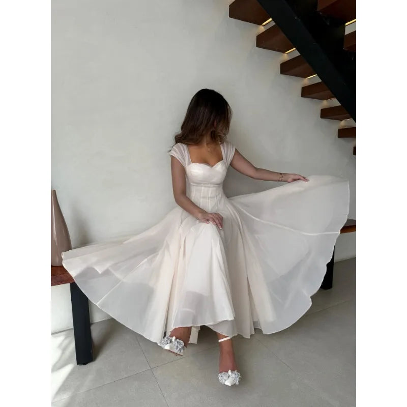 Women’s Midi Dress | Elegant Princess A-Line Cocktail Party Dress