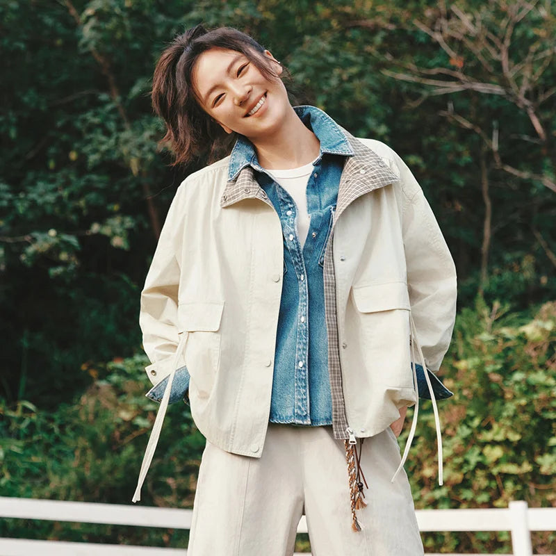 Women’s Oversized Utility Jacket | Casual Layered Streetwear Coat