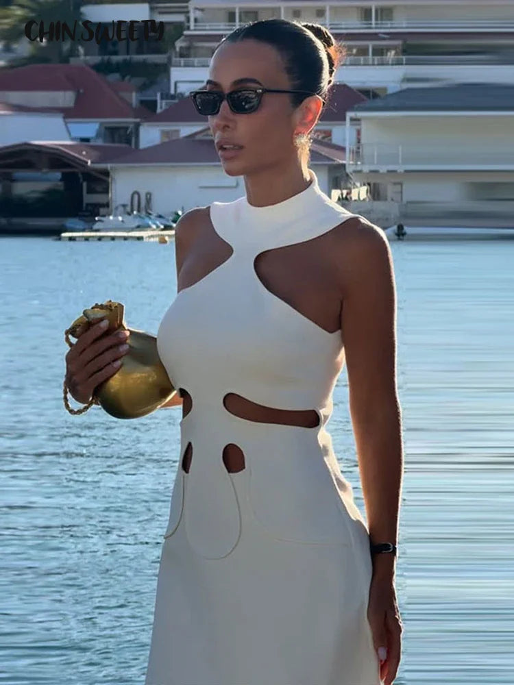 Cut Out Bodycon Mini Dress Women | Halter Neck Party Dress