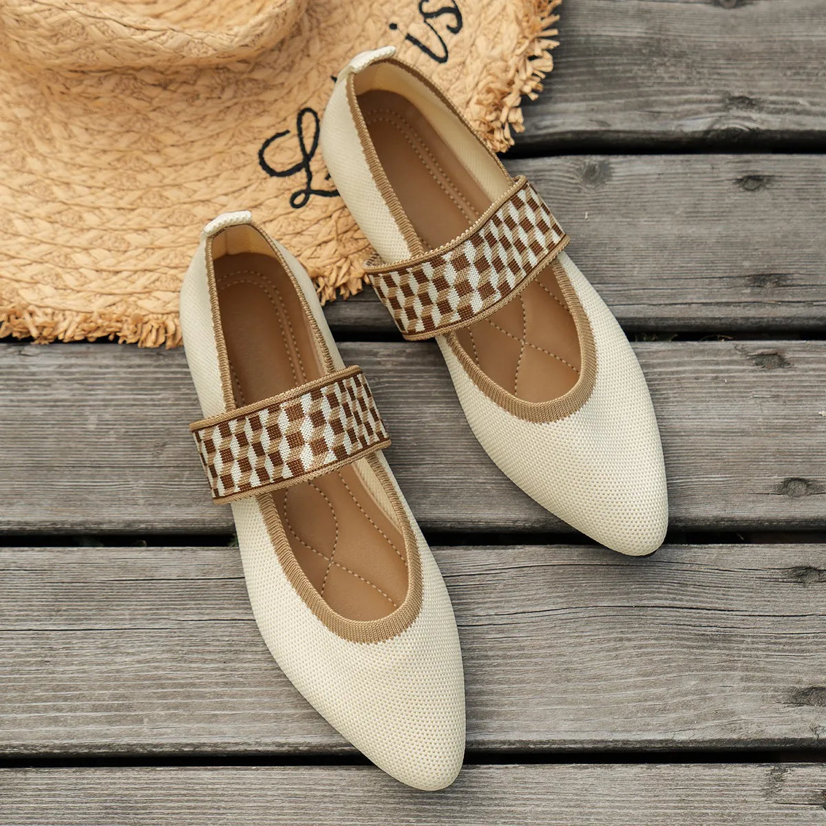Women’s Pointed Toe Ballet Flats – Comfortable Strap Loafers for Casual, Office & Everyday Wear